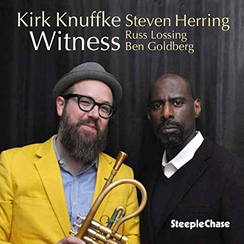 CD cover featuring portraits of two musicians, Kirk Knuffke and Steven Herring.