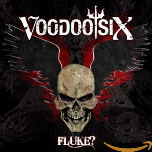 Voodoo Six album cover, "Fluke?", features a skull with wing-like shapes.