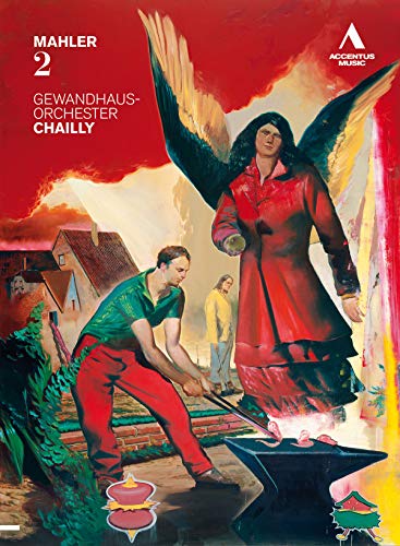DVD cover for Mahler’s Symphony No. 2, featuring figures and an angel.