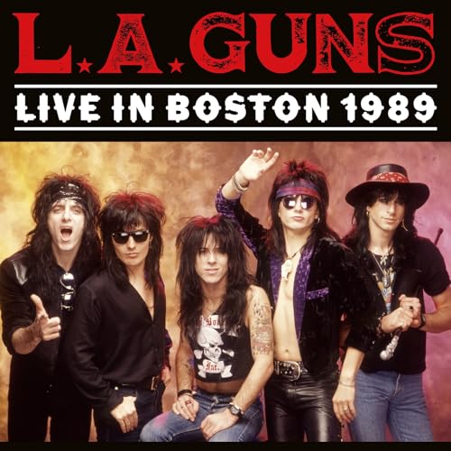 L.A. Guns band portrait from 1989, album cover for "Live in Boston.