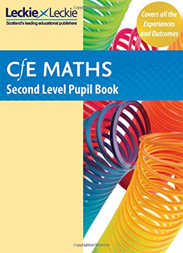 Second Level Maths pupil book cover with colourful spiral illustrations.
