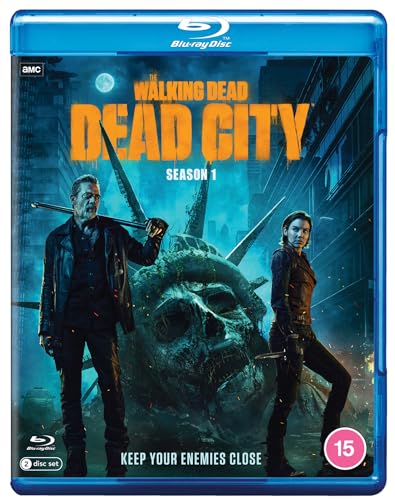 Blu-ray case for "The Walking Dead: Dead City" Season 1 with characters.