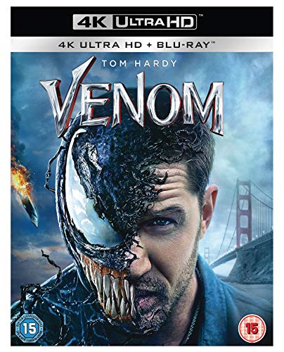 Venom Blu-ray cover featuring Tom Hardy and the symbiote’s face.