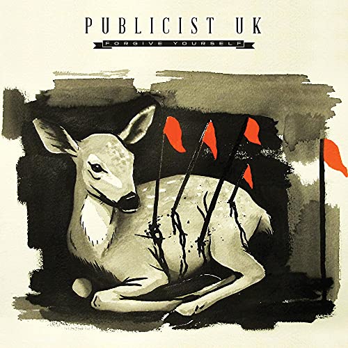 Album cover featuring a grey deer with red flags stuck in its back.