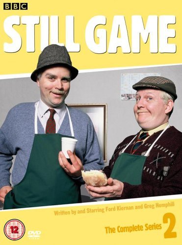 DVD cover for “Still Game” Series 2 featuring two older men with aprons.
