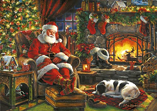 WOODEN.CITY 2000 Piece - Christmas Nap - Wooden Jigsaw Puzzle with Unusual Unique Shaped Pieces - Vintage Holydays Puzzles for Adults & Teenagers - Large Puzzle AL 2000-0163-XXL