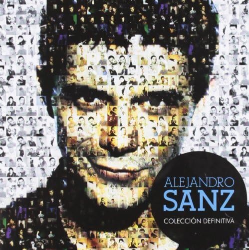 CD cover for Alejandro Sanz’s “Colección Definitiva” featuring a mosaic portrait.