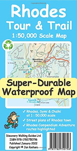 Rhodes Tour and Trail Super Durable Map