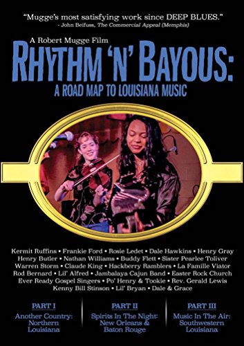 DVD cover for "Rhythm 'n' Bayous," featuring musicians playing instruments.
