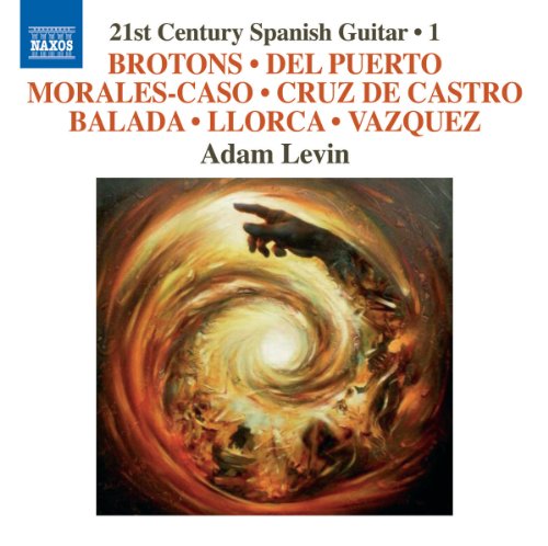 CD cover for "21st Century Spanish Guitar" featuring abstract art and a hand.