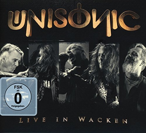 DVD cover for Unisonic’s “Live in Wacken” featuring band members’ portraits.