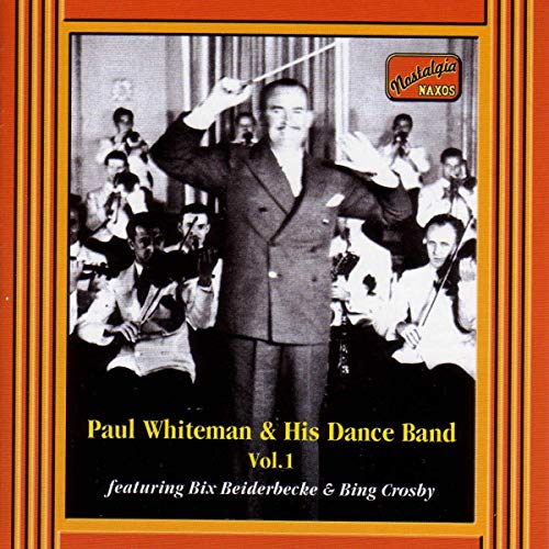 Black and white photo of Paul Whiteman conducting his dance band.