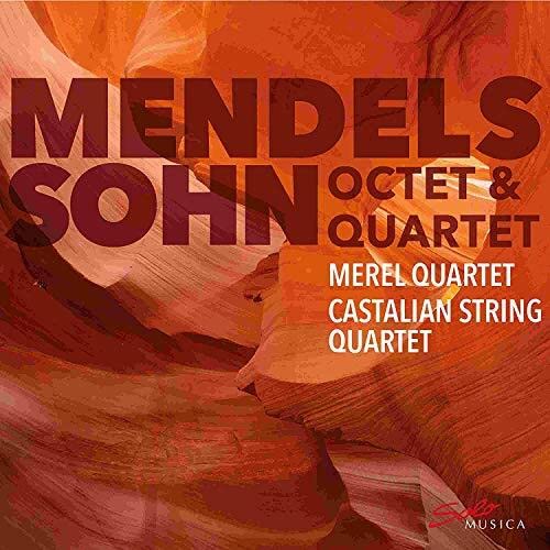 CD cover for Mendelssohn’s Octet & Quartet, featuring abstract woodgrain.