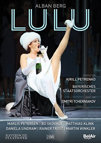 DVD cover for Alban Berg’s “Lulu” opera, featuring a performer in white.