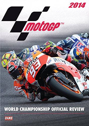 MotoGP 2014 DVD cover featuring racers on motorcycles in competition.
