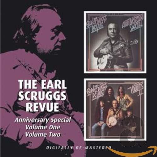 Earl Scruggs Revue Anniversary Special CD, two volumes, with band portraits.