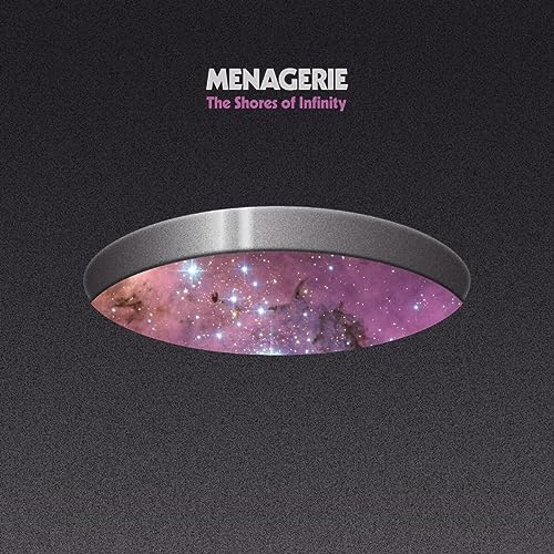 CD cover for Menagerie’s “The Shores Of Infinity” with a nebula image.
