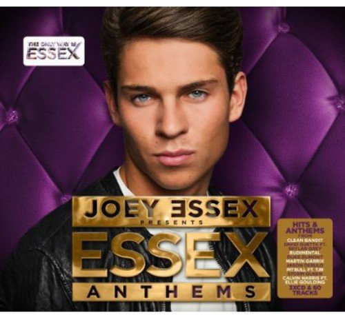 CD cover featuring Joey Essex, gold lettering, and a purple quilted background.