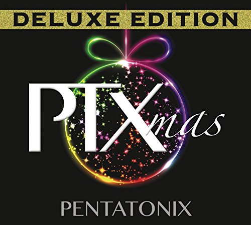 Pentatonix "Ptxmas (Dlx)" CD cover with colorful ornament and text.