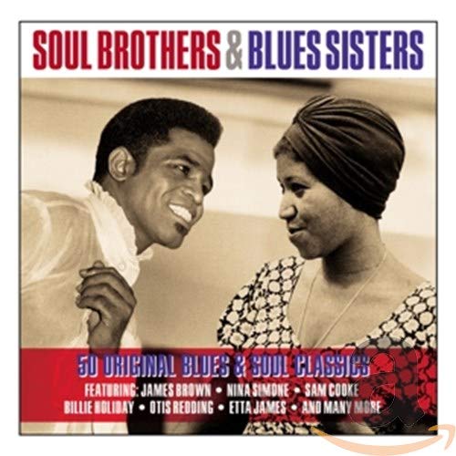 CD cover featuring James Brown and Nina Simone, with text “Soul Brothers & Blues Sisters.”