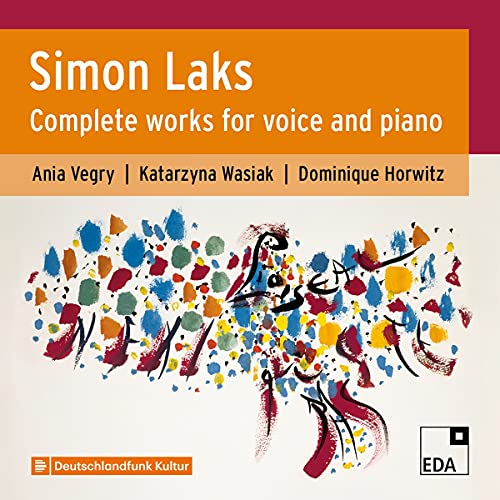 CD cover for Simon Laks’ vocal and piano works, colorful abstract art.