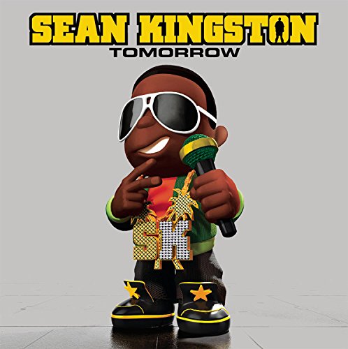 Sean Kingston album cover, cartoon image of artist with microphone.