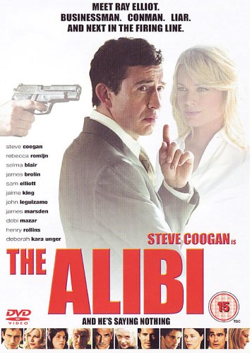 DVD cover for "The Alibi" featuring Steve Coogan and a handgun.