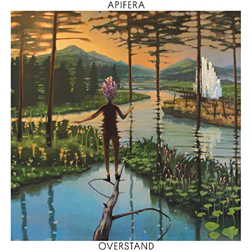 Album cover: figure with floral head in a forest landscape.