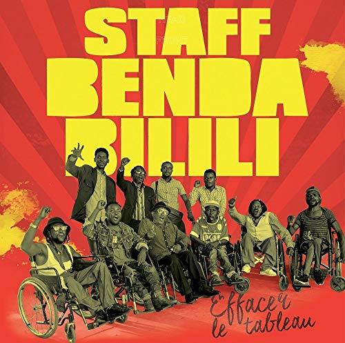 Staff Benda Bilili album cover featuring musicians in wheelchairs.