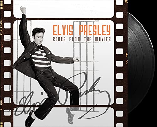 Elvis Presley album cover with a filmstrip border and vinyl record.