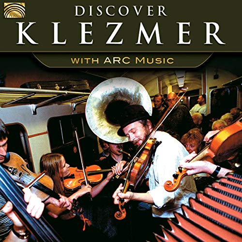 CD cover: Klezmer musicians playing in a crowded train car.