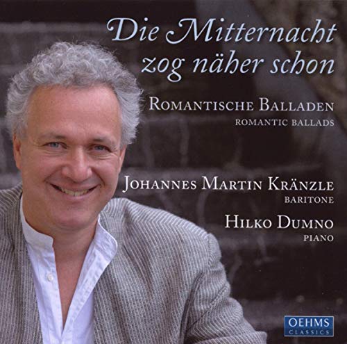 Johannes Martin Kränzle portrait on CD cover, with text and piano credit.