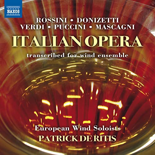 CD cover for “Italian Opera” by European Wind Soloists, red and gold.