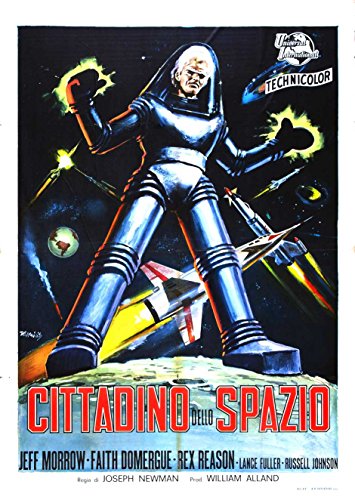 Vintage Italian movie poster for "Cittadino Dello Spazio" featuring a spaceman.