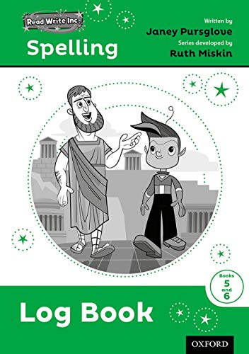 Read Write Inc. Spelling Log Book 5-6" cover with illustrated characters.