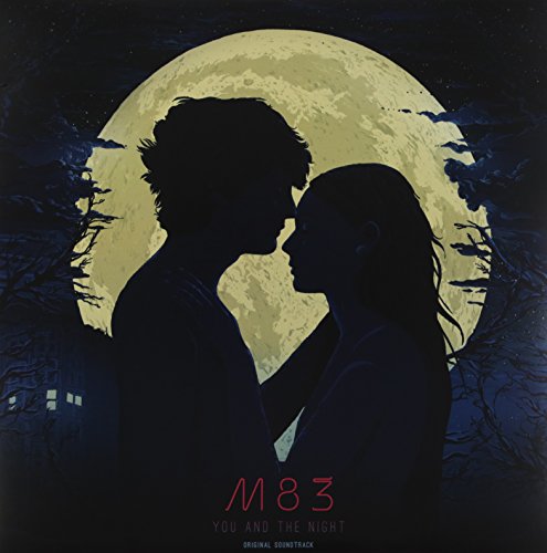 Silhouetted couple facing each other against a large, textured moon.