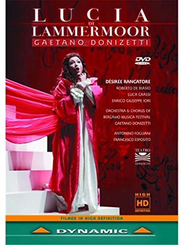 DVD cover for Donizetti’s “Lucia di Lammermoor” opera, featuring a soprano.