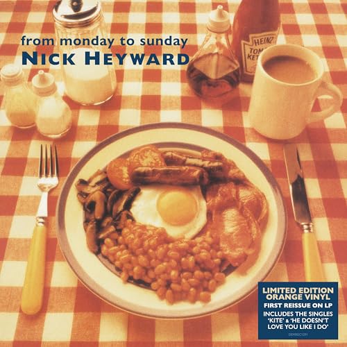 Nick Heyward album cover: full English breakfast on a checkered tablecloth.