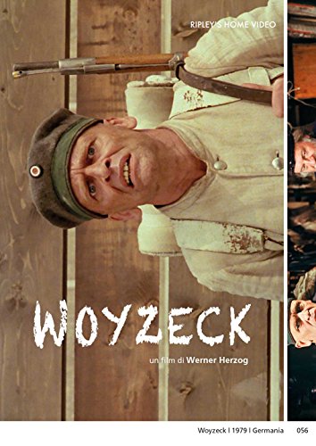 Woyzeck DVD cover featuring Klaus Kinski in military attire, looking distressed.