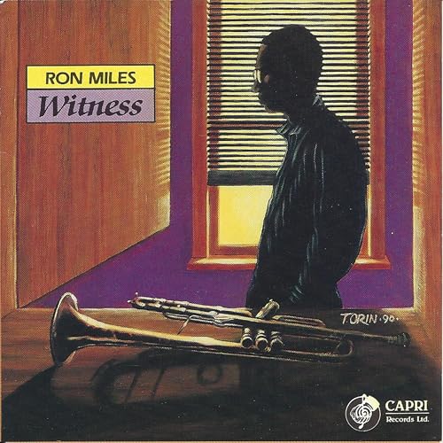 CD cover: Ron Miles portrait with trumpet, window, and purple background.