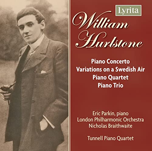 CD cover featuring a portrait of composer William Hurlstone and text details.