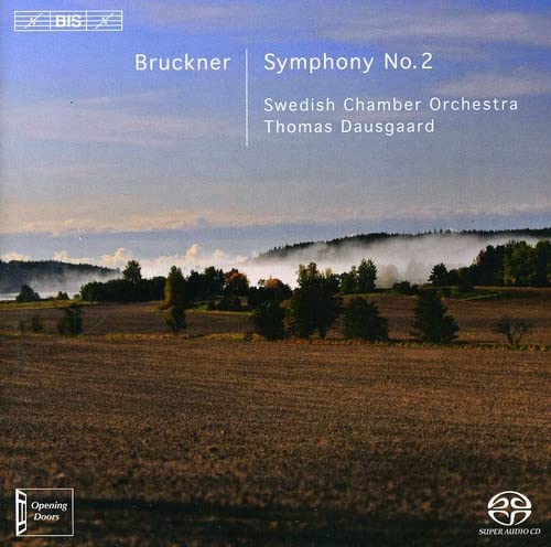 CD cover: landscape with mist, text "Bruckner Symphony No.2", orchestra name.