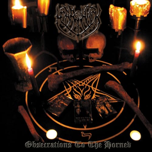 Dark album cover with skulls, candles, pentagram, and band logo "Merrimack".