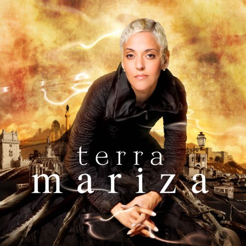 CD cover: portrait of Mariza, with city and abstract background.