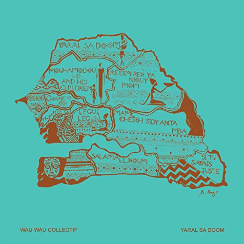 CD cover with a hand-drawn map of West Africa in orange and teal.