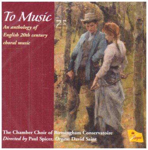 CD cover: painting of a couple in a forest, red background.