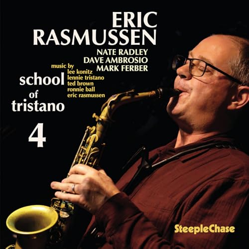 CD cover featuring Eric Rasmussen playing a tenor saxophone against a black background.