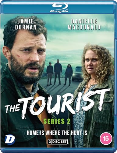 Blu-ray cover for "The Tourist" Series 2, featuring Jamie Dornan and Danielle Macdonald.