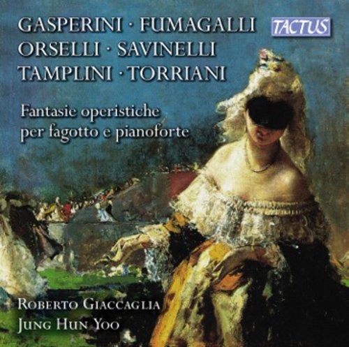 CD cover: painting of a masked woman with musicians below.