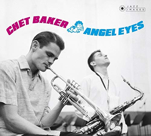 Chet Baker playing trumpet on the album cover "Angel Eyes".
